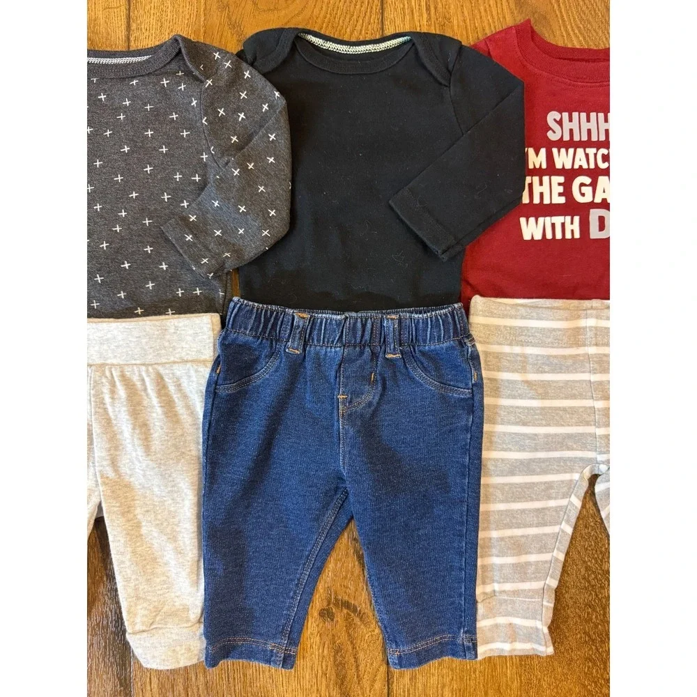 Baby Boy 0/3 Months Outfits Pants Long Sleeve Shirts Bodysuit Clothes Lot‎ Dad